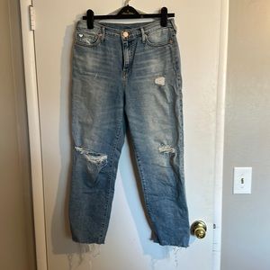 True Religion Light Wash Cropped Straight Jeans - 29